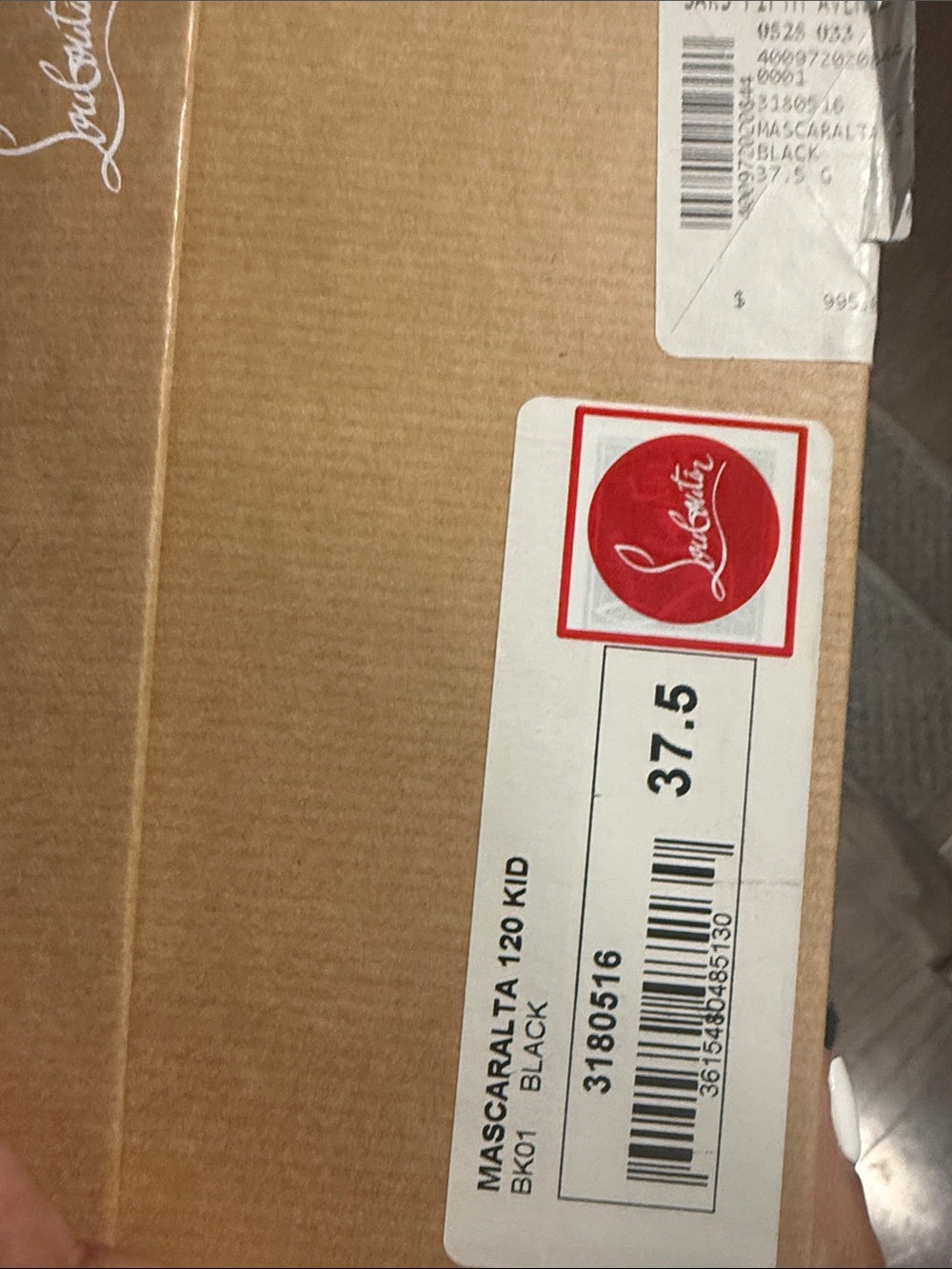 Christian Louboutin Brown Cardboard Box with Red Logo
